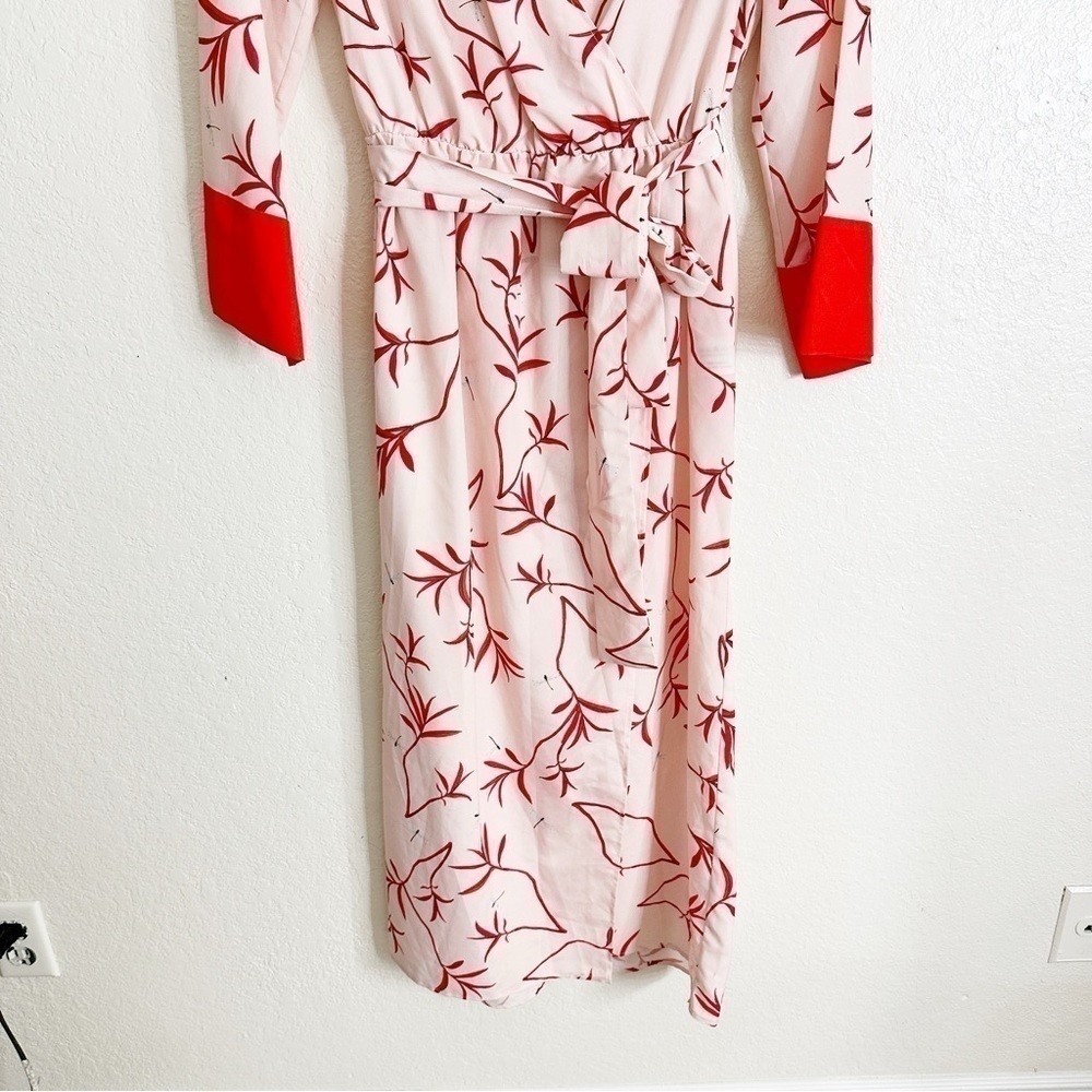 BORGO DE NOR Long-Sleeve Firefly Leaf Wrap Dress size 8 - Picture 6 of 11